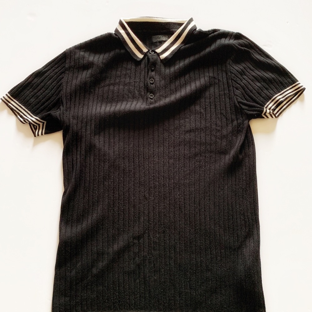 Large Black & White  Zara Polo